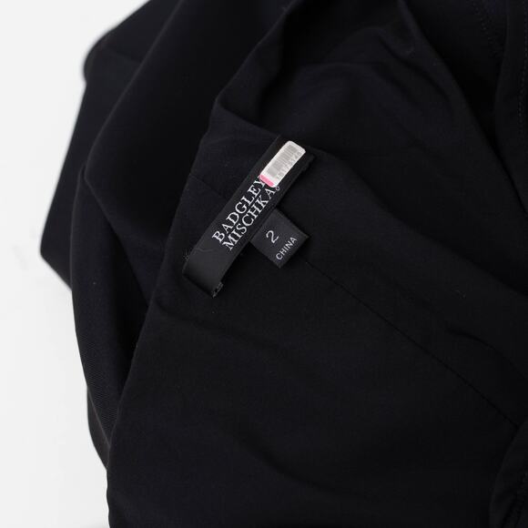 Badgley Mischka One Shoulder Black and White Gown - Picture 6 of 8